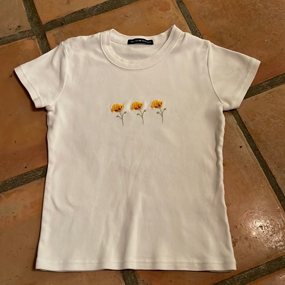 Brandy Melville Yellow Flower Top